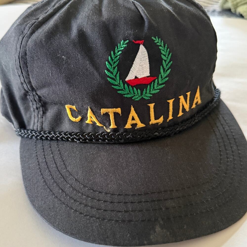 80s Vintage Catalina Sport braided band Strapback Baseball Cap Rope Hat